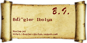 Bügler Ibolya névjegykártya